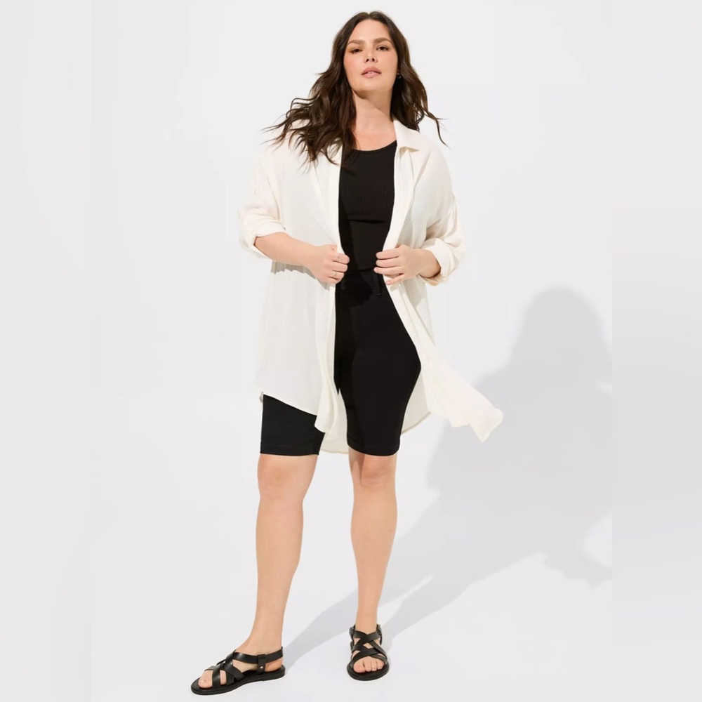 Torrid Ivory Oversized Kimono Shirt